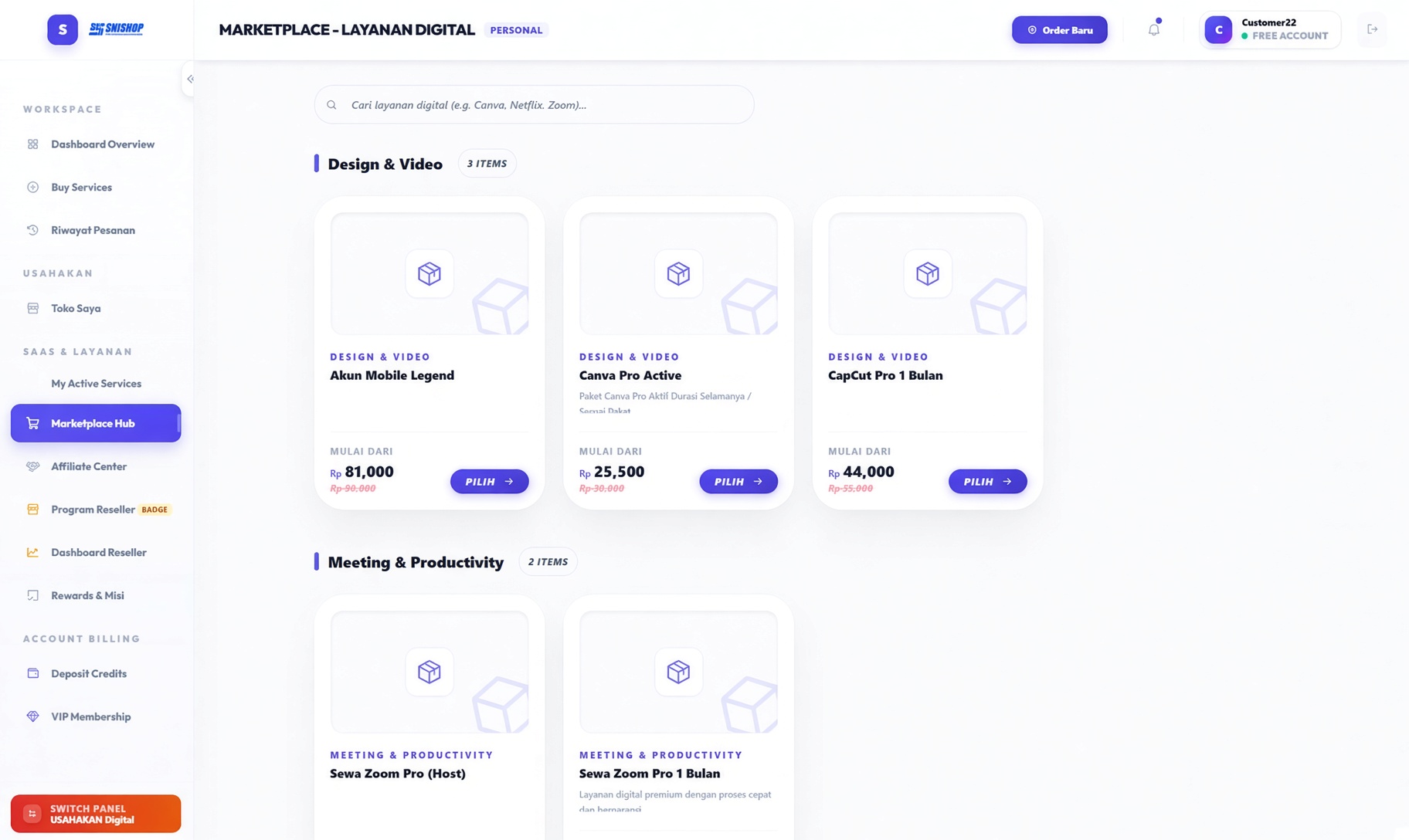 SNISHOP Dashboard Reseller 4