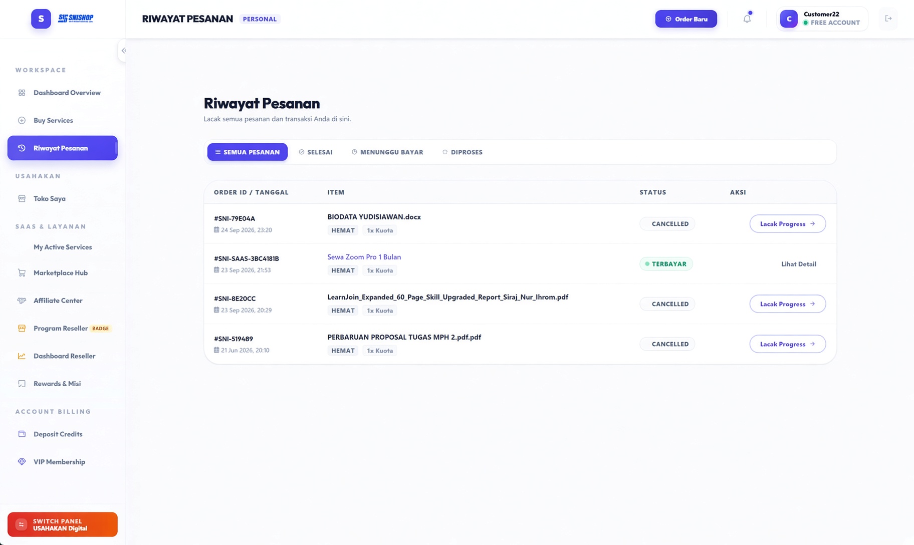 SNISHOP Dashboard Reseller 3
