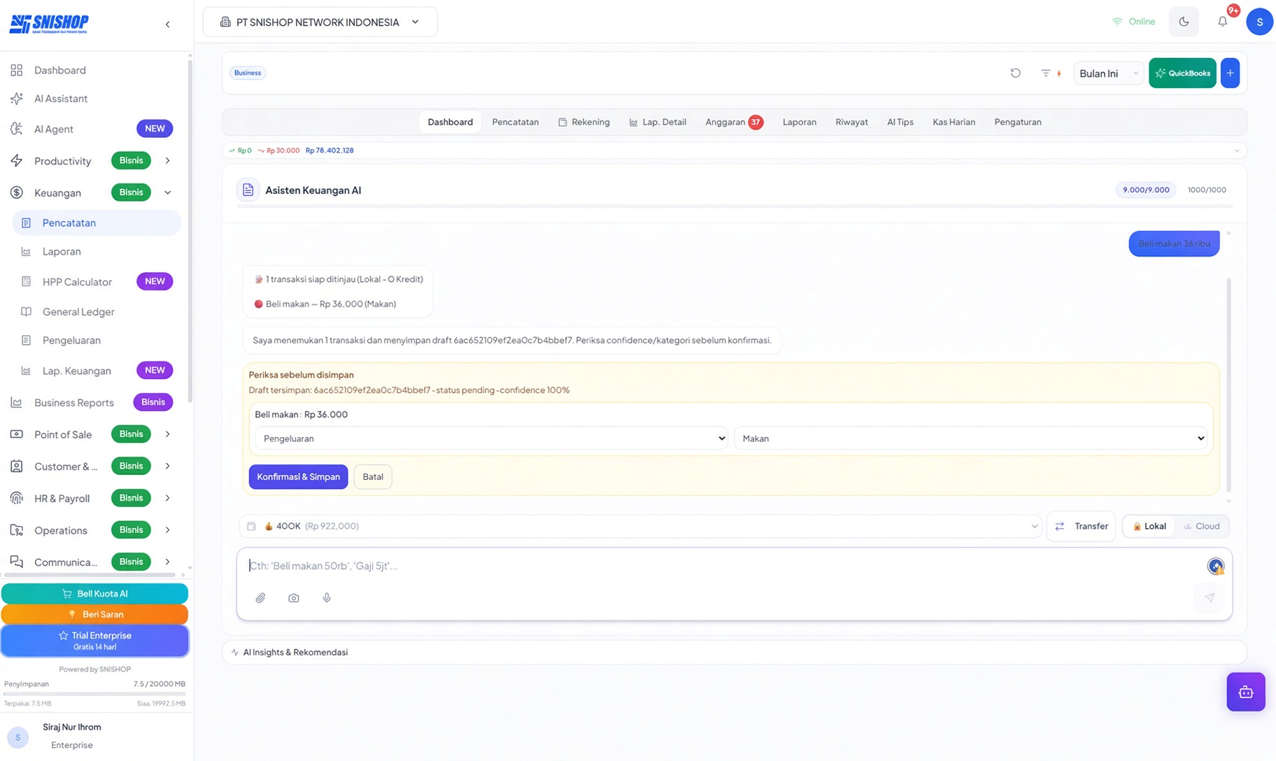 SNISHOP Enterprise AI-First ERP 2